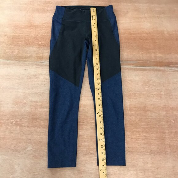 Outdoor Voices Legging Women S Blue Black Colorblock Mid Rise Hip Pocket Yoga - Picture 5 of 11